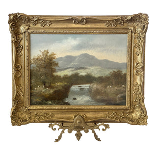 Antique Scottish Highlands Landscape with Sheep Attributed to Francis Jamieson (working as W. Richards) British