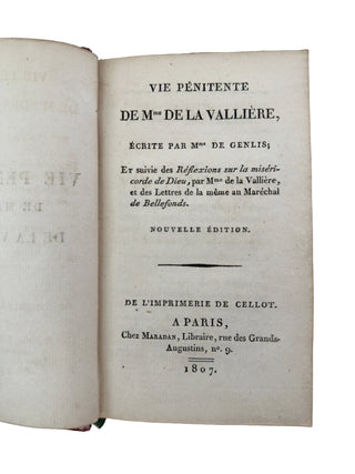 La Vie Pénitente de Madame de La Vallière By Madame de Genlis
Paris, 1807 Armorial Binding with Bourbon France & Spain