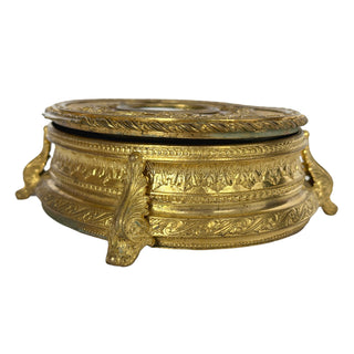 French Gilt Bronze Jewelry Casket with Portrait Miniature on Ivory Circa 1890–1910 France