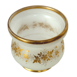 French White Opaline Glass Covered Jar with Gilt Decoration Circa 1870–1890 France