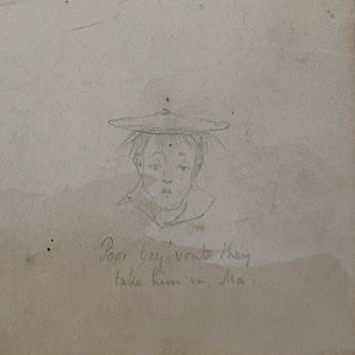 19th Century European Figural Ink and Wash Study Sheet Circa 1820–1850