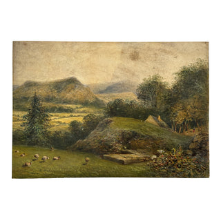 English Pastoral Landscape with Sheep, Milnthorpe near Morecambe
Signed and dated 1882