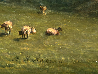 English Pastoral Landscape with Sheep, Milnthorpe near Morecambe
Signed and dated 1882