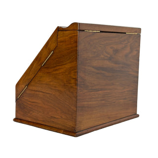 English Burr Walnut Table Cabinet / Correspondence Casket with Perpetual Calendar Circa 1840–1860