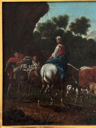 Continental Pastoral Landscape with Figures and Livestock Circa 1780–1800