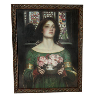After John William Waterhouse, Gather Ye Rosebuds While Ye May, Oil on Canvas