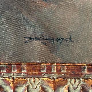 After John William Waterhouse, Gather Ye Rosebuds While Ye May, Oil on Canvas