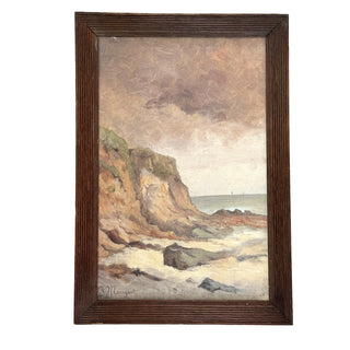 Pair of French Coastal Landscape Oil Paintings, Signed, Dated 1892 and 1909