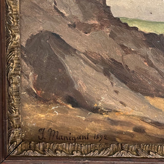 Pair of French Coastal Landscape Oil Paintings, Signed, Dated 1892 and 1909