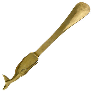 Vintage Brass Narwhal Shoe Horn