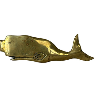 Vintage Brass Narwhal Shoe Horn