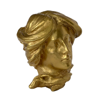 Late 19th Century French Art Nouveau Gilt Bronze Bust Fragment, Circa 1890 to 1910