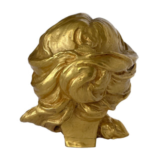 Late 19th Century French Art Nouveau Gilt Bronze Bust Fragment, Circa 1890 to 1910