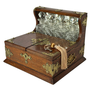 Victorian Traveling Tantalus and Vanity Box, England, circa 1870 to 1890