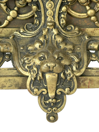 French Bronze Figural Mantel Clock with Sphinx Supports, Late 19th Century